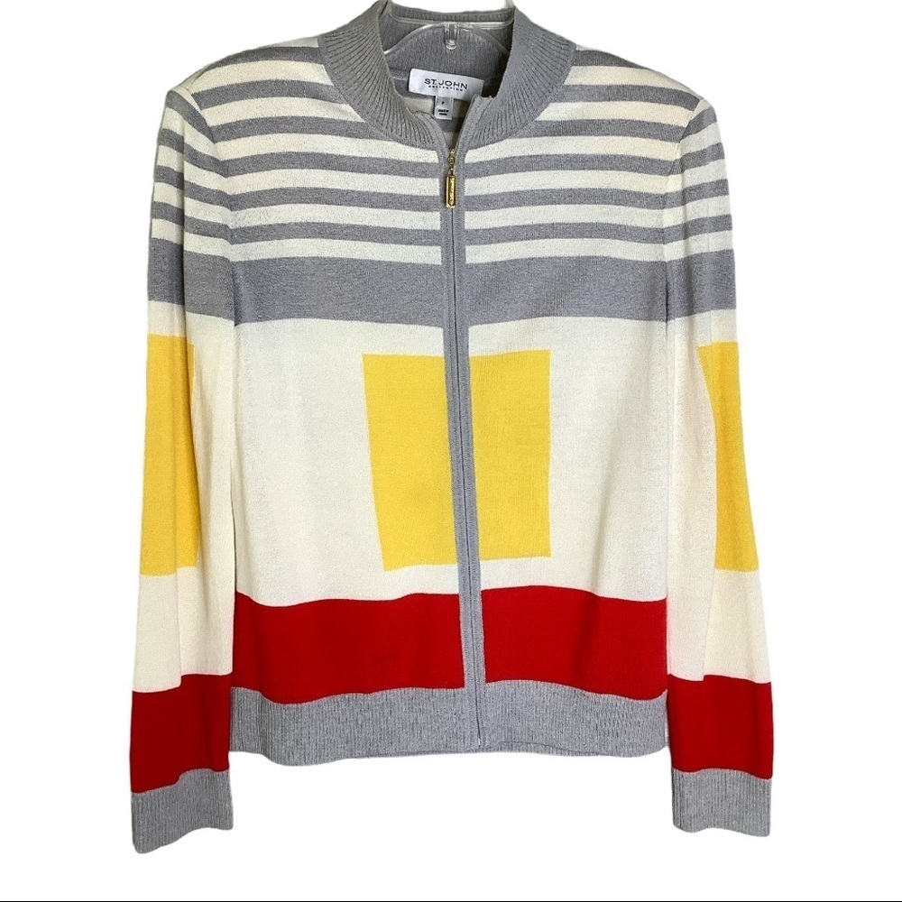 St John Collection Color Block Sweater Size P (2)